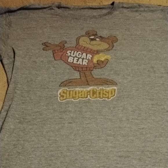 Vintage Sugar Bear Sugar Crisps Cereal Grey T-Shirt - Picture 1 of 4